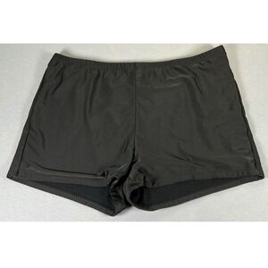 Women's Black Swim Shorts Size 4XL Stretch Pull-On Plus Size Swim Bottom